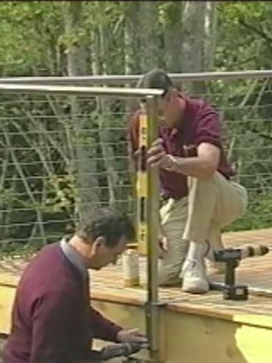 Plumb the railing post