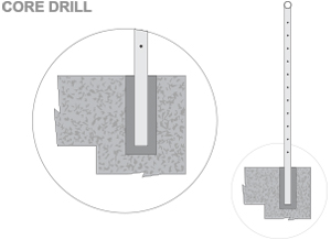 ags concrete patio with railing post drawing