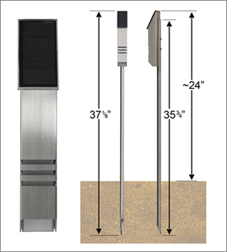 led solar lighting installed with a garden stake is a one of the best outdoor solar lighting ideas.