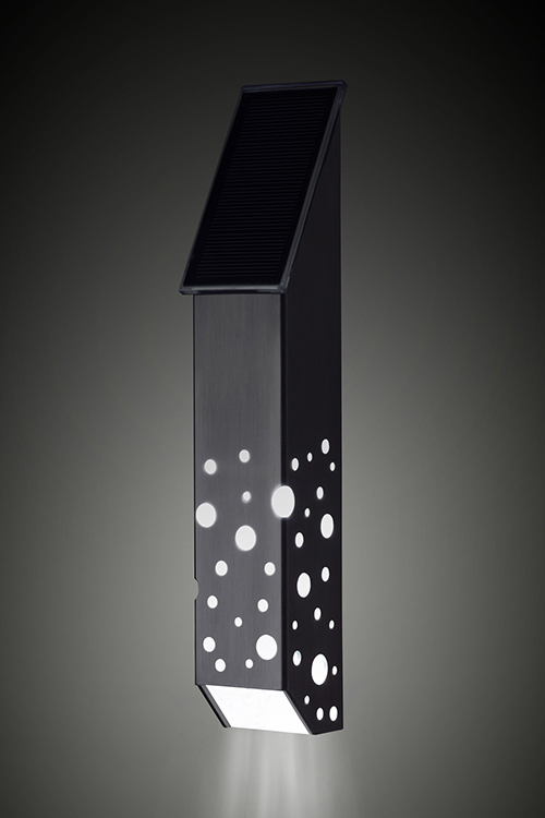 Outdoor solar LED lights, elegant stainless bubble design. Battery operated solar light.