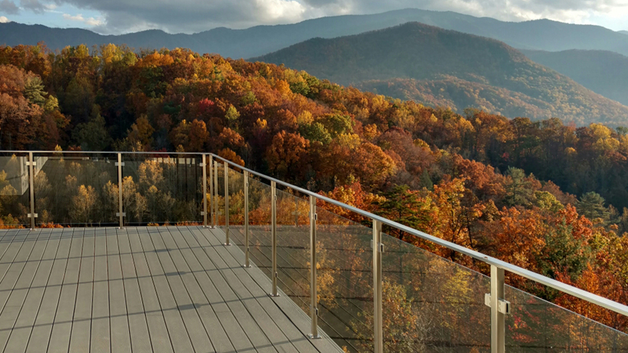 Glass deck handrail idea.