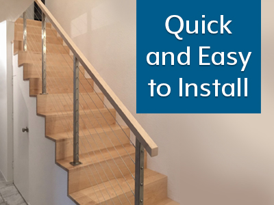Rainier railing system is quick and easy to install.