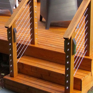 Wood Cable Rail by AGS Stainless