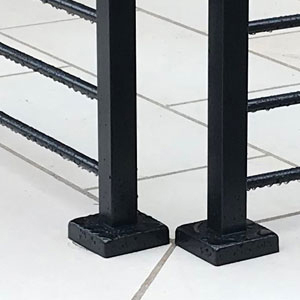 Base Plate Covers on Rail by AGS Stainless
