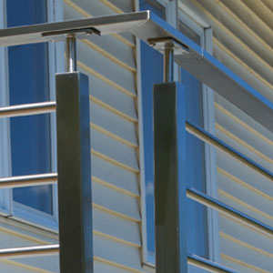 Flat Handrail on System by AGS Stainless