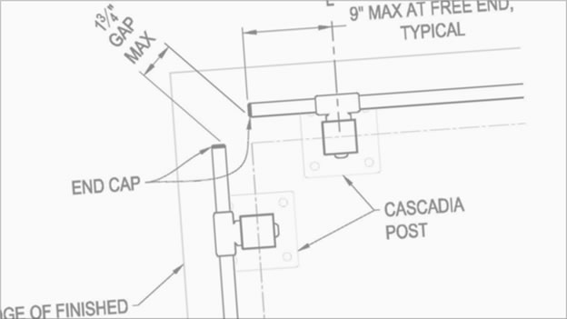 cascadia stainless steel railing installation drawing