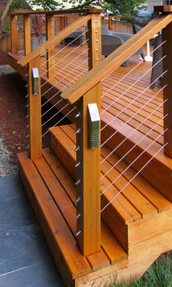 Starlight LED light mounted on handrail posts