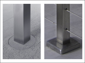 Example of a core drill mounted railing post.