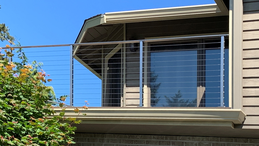 Elegant cable railing on balconies never fails to impress.